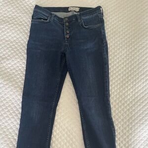 Free people high waisted dark jeans